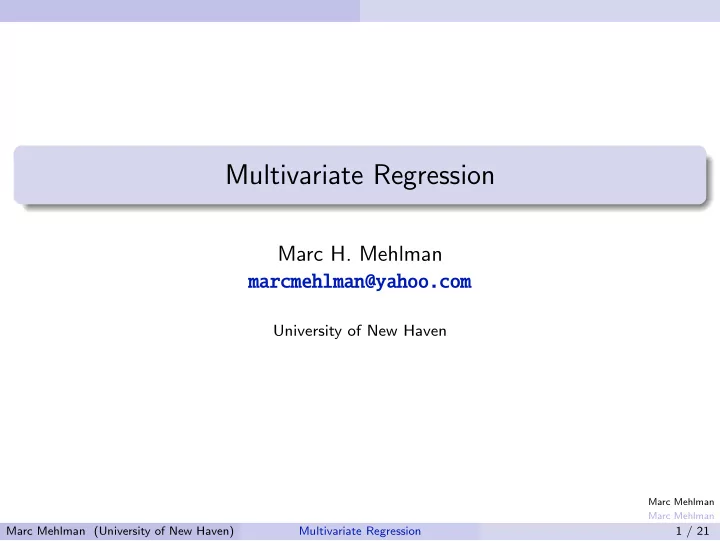multivariate regression