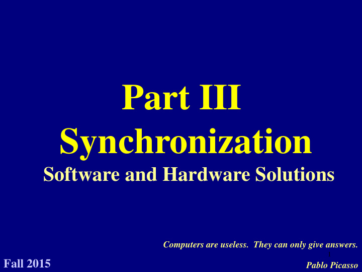 part iii synchronization