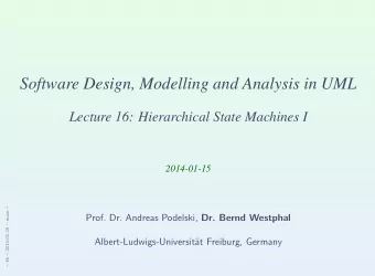 Software Design, Modelling and Analysis in UML  Lecture 16: Hierarchical State Machines I