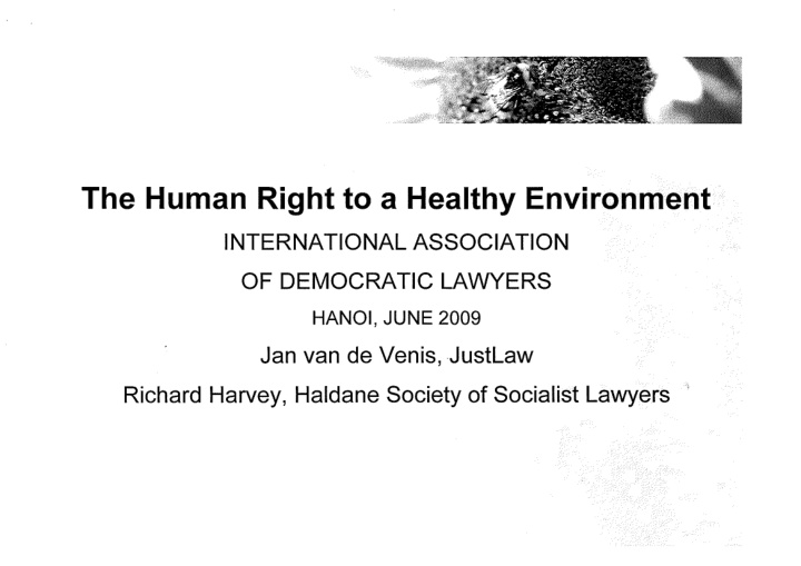 the human right to a healthy environment