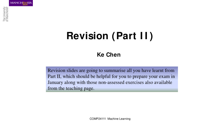 revision part i i