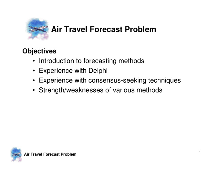 air travel forecast problem