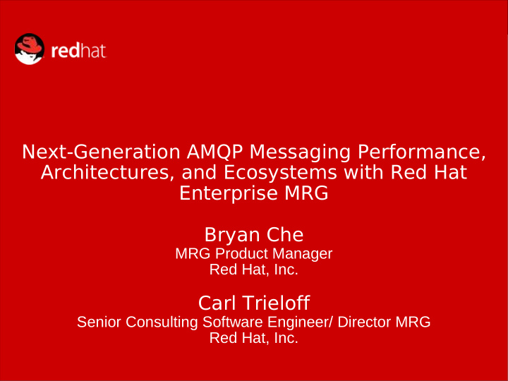 next generation amqp messaging performance architectures