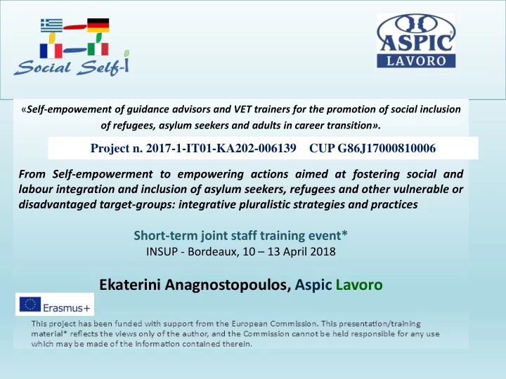 ekaterini anagnostopoulos aspic lavoro