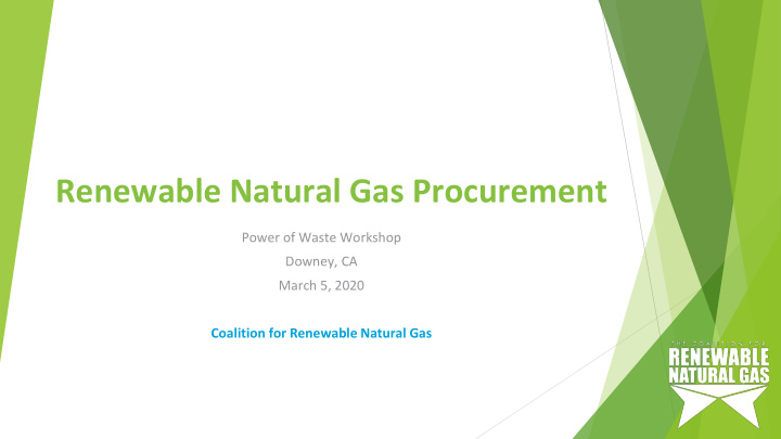 renewable natural gas procurement