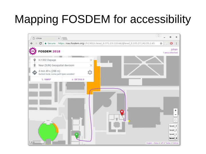mapping fosdem for accessibility