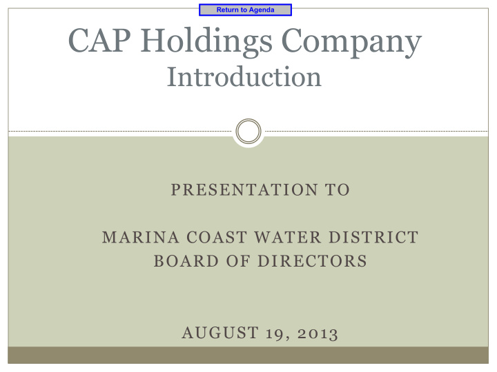 cap holdings company