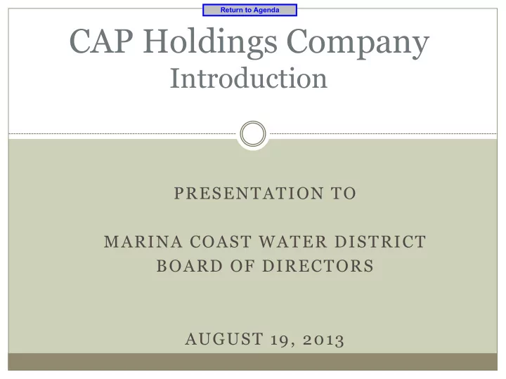 cap holdings company