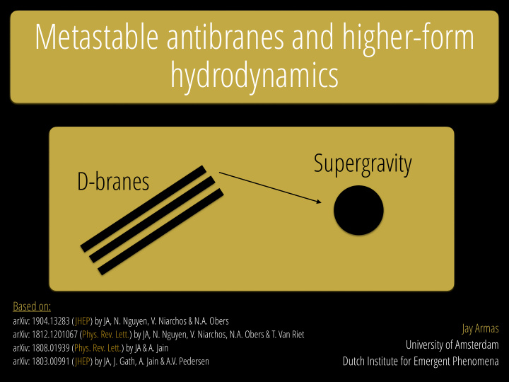 metastable antibranes and higher form hydrodynamics