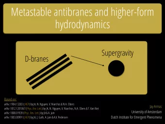 Metastable antibranes and higher-form  hydrodynamics  Supergravity  D-branes  Based on:  arXiv: