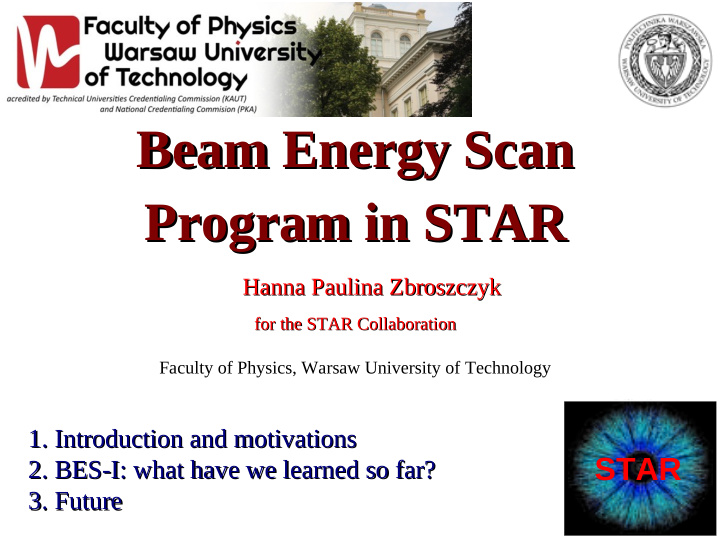 beam energy scan beam energy scan program in star program