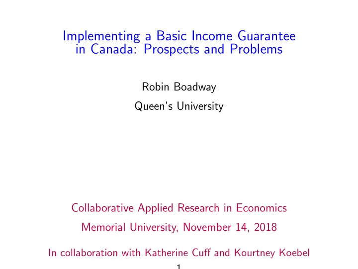 implementing a basic income guarantee in canada prospects