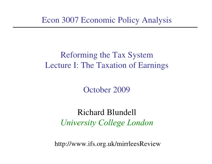 econ 3007 economic policy analysis reforming the tax