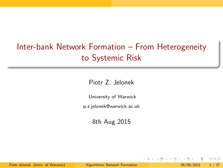 inter bank network formation from heterogeneity to