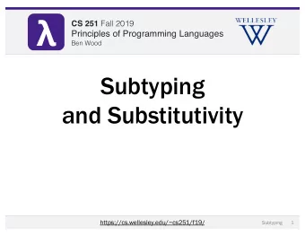 CS 251 Fall 2019 CS 251 Fall 2019  Principles of Programming Languages  Principles of