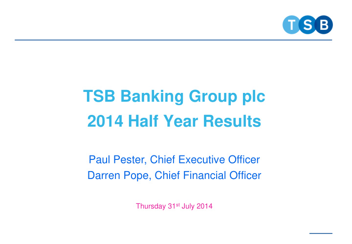 2014 half year results