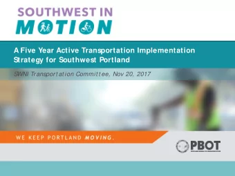 A Five Year Active Transportation Implementation  Strategy for Southwest Portland  S  WNI Transport