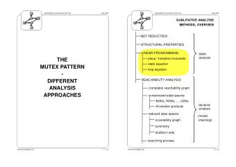 THE  analysis  place / transition invariants  state equation  MUTEX PATTERN  trap equation  -