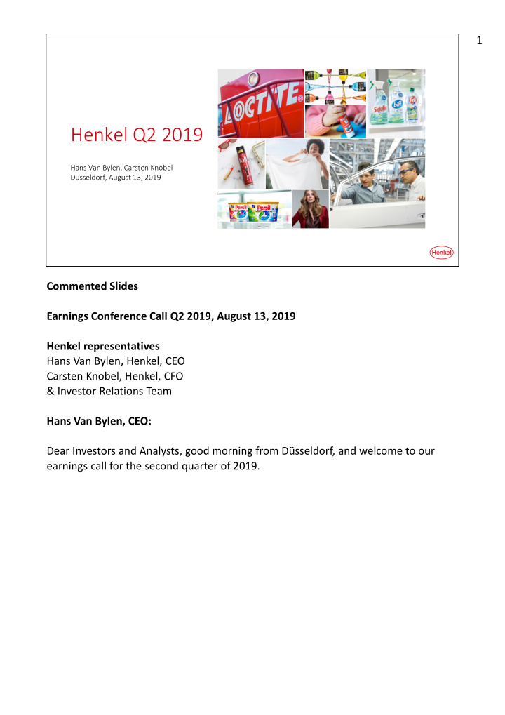 henkel q2 2019