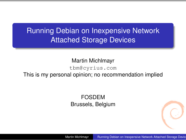 running debian on inexpensive network attached storage