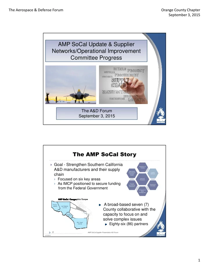 amp socal update supplier networks operational