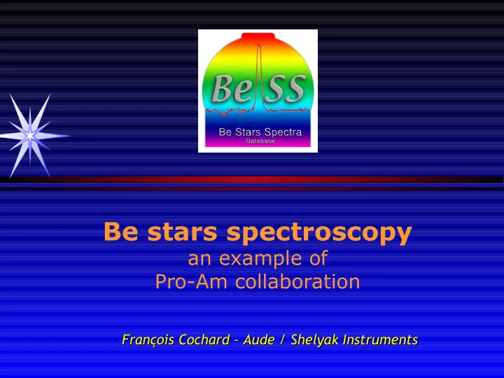 be stars spectroscopy