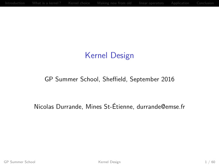 kernel design