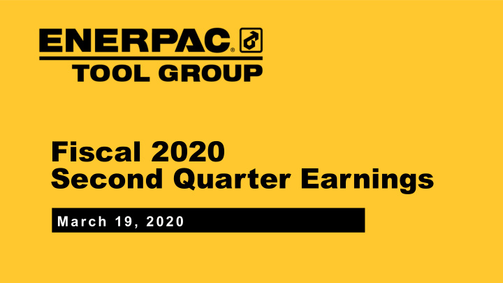 fiscal 2020 second quarter earnings