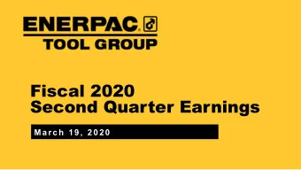 Fiscal 2020  Second Quarter Earnings  Ma rc h 1 9 , 2 0 2 0  1  Forward-Looking Statements