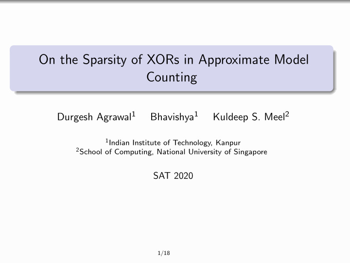 on the sparsity of xors in approximate model counting