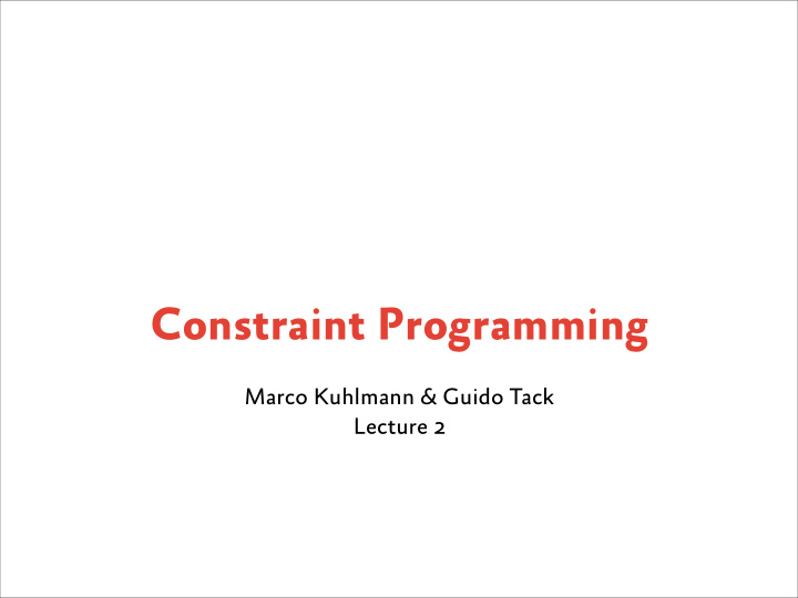 constraint programming