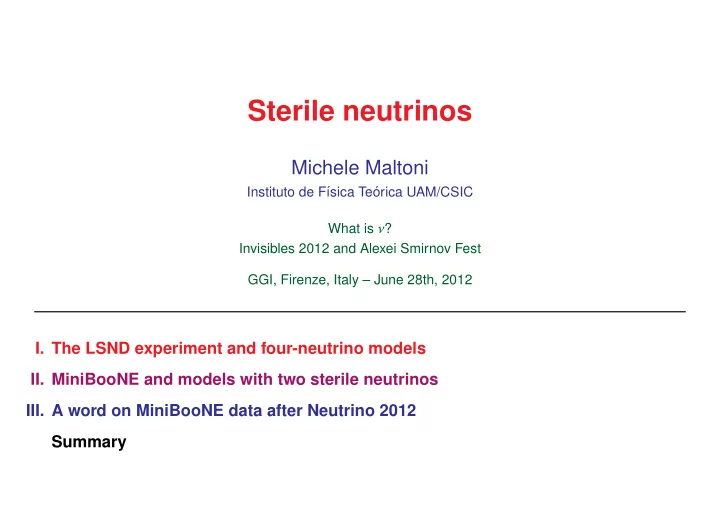 sterile neutrinos