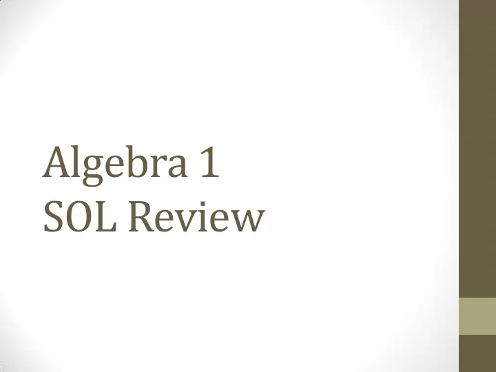 algebra 1 sol review 1 finding mad and variance