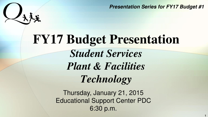 fy17 budget presentation