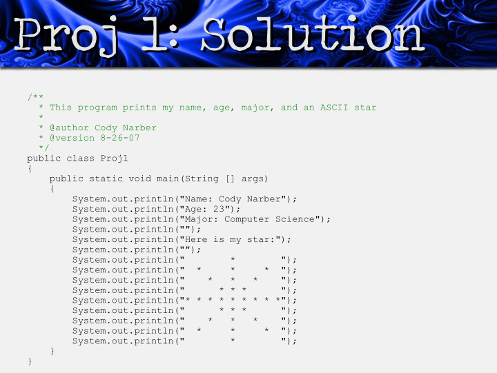 proj 1 solution proj 1 solution