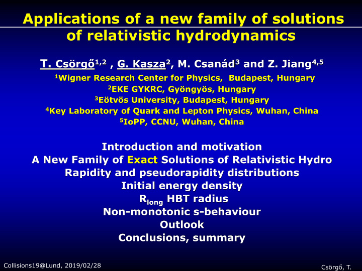 applications of a new family of solutions of relativistic