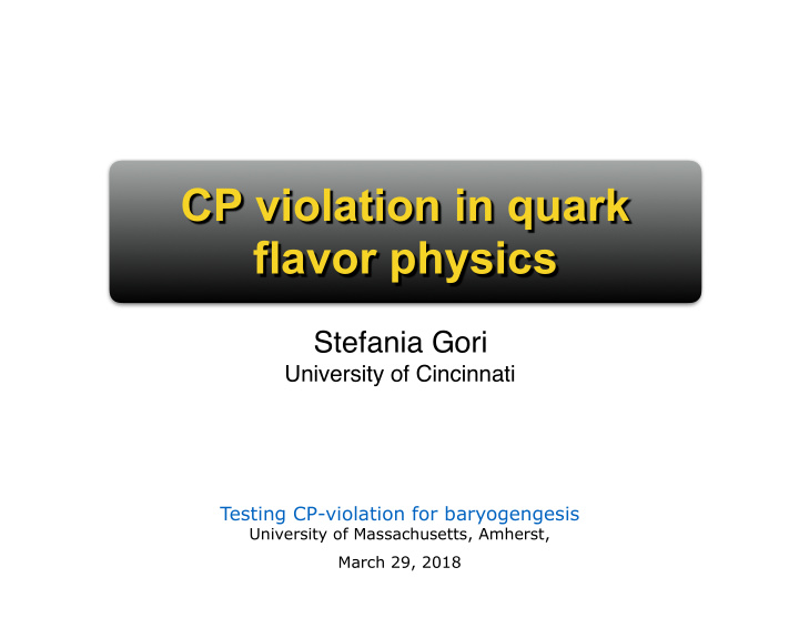 cp violation in quark flavor physics