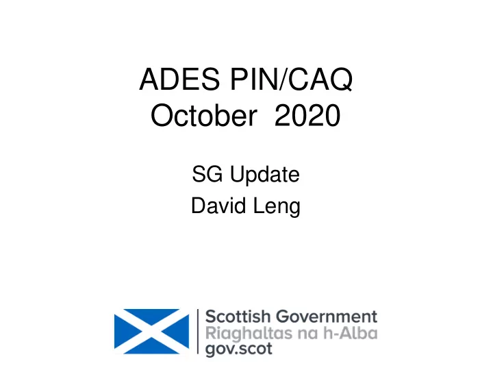 ades pin caq october 2020