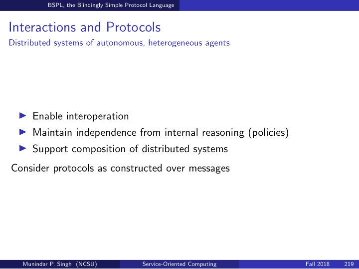 interactions and protocols