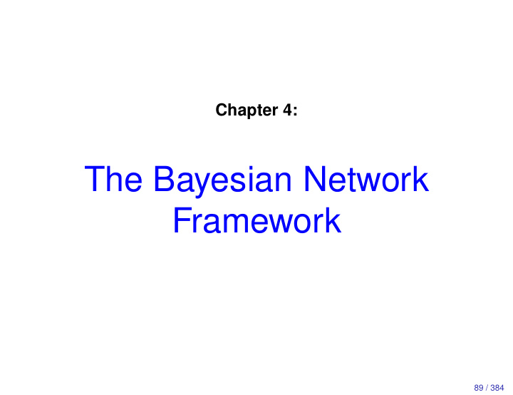 the bayesian network framework