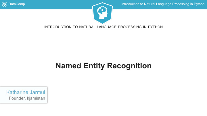 named entity recognition