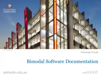 Bimodal Software Documentation  Software Documentation  [1985]  University of Adelaide  2  Software