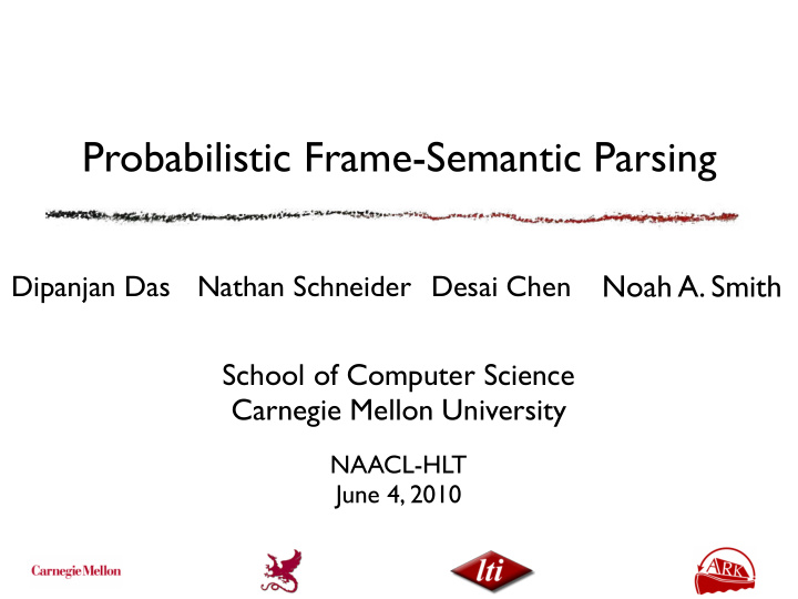 probabilistic frame semantic parsing