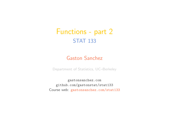 functions part 2