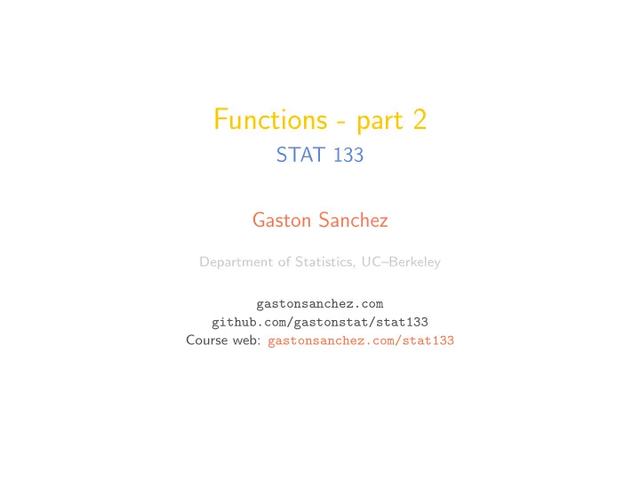 functions part 2
