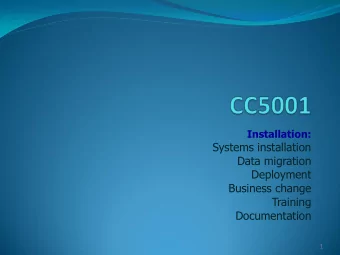 Documentation  1  Installation issues  Technical issues: installing IS components  hardware