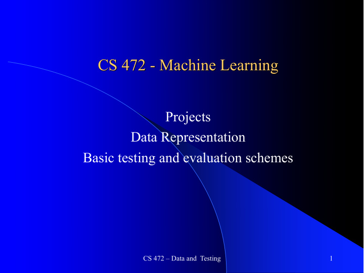 cs 472 machine learning