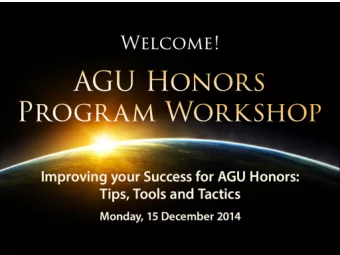 WELCOME EVERYONE!  Union Honors Program  Orientation Training  Sunday, 14 December 2014  Welcoming