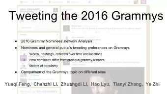 Tweeting the 2016 Grammys    2016 Grammy Nominees network Analysis    Nominees and general