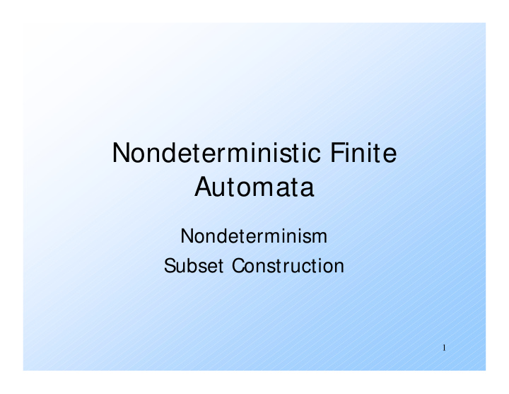 nondeterministic finite automata
